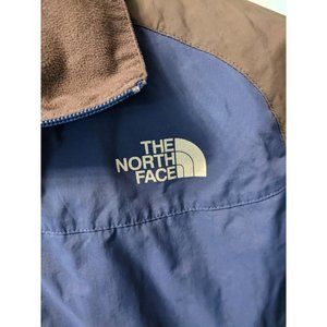 The North Face Men's Large Blue Black Hooded Full Zip Windbreaker Jacket Vintage